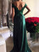 Evening Dress A Line V Neck Elastic Woven Satin Floor Length Split Front Social Party Dresses(APP ExclusivePrice  $144.99)