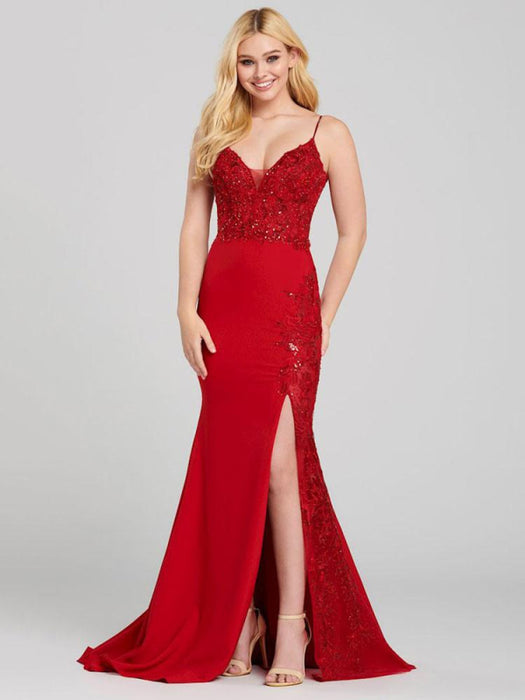 Evening Dress Ball Gown V-Neck Backless Polyester Floor-Length Applique Light Sky Blue Formal Party Dresses