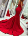 Evening Dress Mermaid Sweetheart Neck Sleeveless Zipper Satin Fabric Formal Dinner Dresses With Train(APP ExclusivePrice  $139.99)