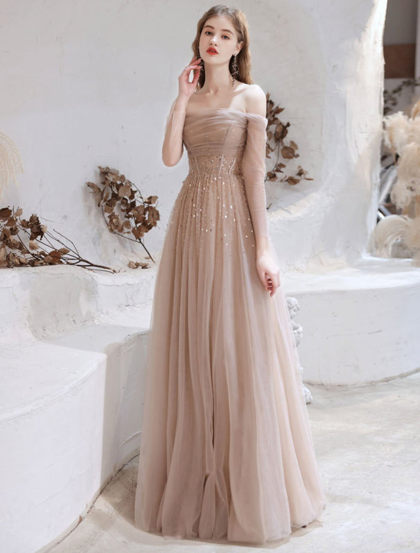 NUDE A-LINE EVENING PLISSE SET main image 0
