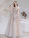 Evening Dress Nude Color A Line Bateau Neck With Train Sleeveless Zipper Formal Party Dresses Pageant Dress