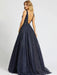 Evening Dress Princess Silhouette V-Neck Sleeveless Backless Sequins Tulle Social Party Dresses