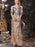 Evening Dress Sheath Jewel Neck Lace Floor-Length Lace Formal Party Dresses