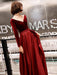 Evening Dresses Long Sleeve V Neck Satin Velvet Floor Length Maxi Formal Gowns