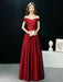 Evening Dresses Off The Shoulder Prom Dress Long Satin Maxi Formal Gowns