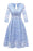 Evening Jacquard Embroidery Hollow Out Lace Dress - Blue Dress / S - lace dresses