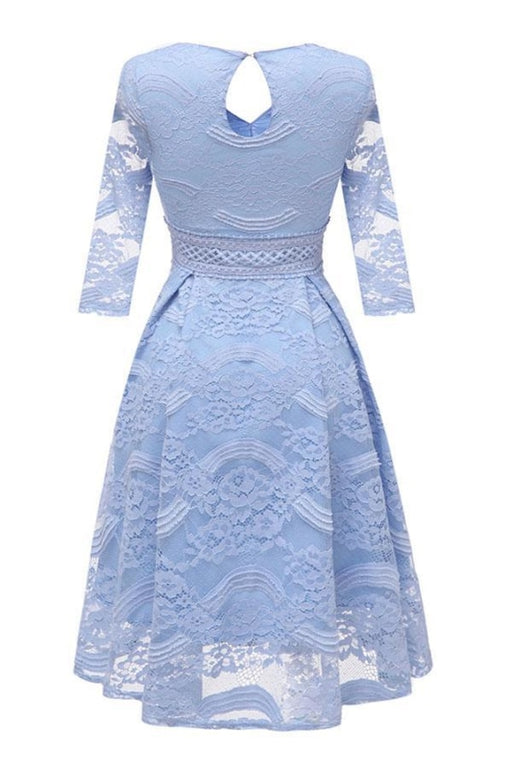 Evening Jacquard Embroidery Hollow Out Lace Dress - lace dresses