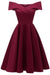 Evening Office Lady Work Elastic Off Shoulder Dresses - Burgundy / S - lace dresses