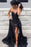 Excellent Excellent Excellent Black Sweetheart Tulle Prom with Lace Appliques Long Strapless Split Formal Dress - Prom Dresses