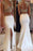 Exquisite Excellent Amazing White Two Piece V Neck Mermaid Split Beading Prom Open Back Formal Dresses - Prom Dresses