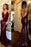 Exquisite Fascinating Attractive Sparkling Burgundy Sequins Mermaid V-neck Sweep Train Party Dress Prom Gown - Prom Dresses