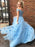 Eye-catching Amazing Two Piece Floor Length Tulle Prom Lace Long Off the Shoulder Dress with Flower - Prom Dresses
