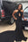 Fascinating Black Sleeveless Open Back Prom Dresses with Train - Prom Dresses