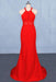 Fascinating Excellent Stylish Halter Prom Dress Red Mermaid Open Back Long Evening Dresses - Prom Dresses