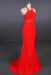 Fascinating Excellent Stylish Halter Prom Dress Red Mermaid Open Back Long Evening Dresses - Prom Dresses