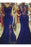 Fascinating Eye-catching Sleek Royal Blue Mermaid Prom Sheer Sleeves Plus Size Dress with Lace - Prom Dresses
