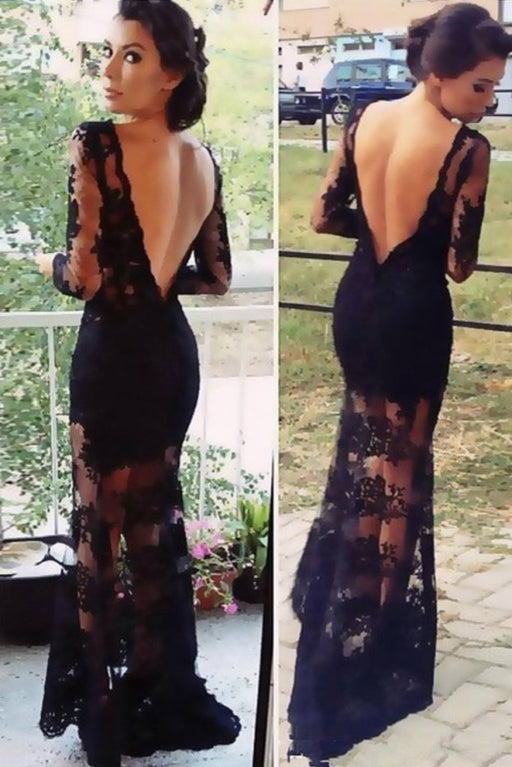 Fascinating Fascinating Marvelous Newest Sheath Black Lace Prom Evening Dress - Prom Dresses