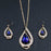 Fashion Crystal Necklace Earrings Jewelry Sets | Bridelily - royal blue - jewelry sets