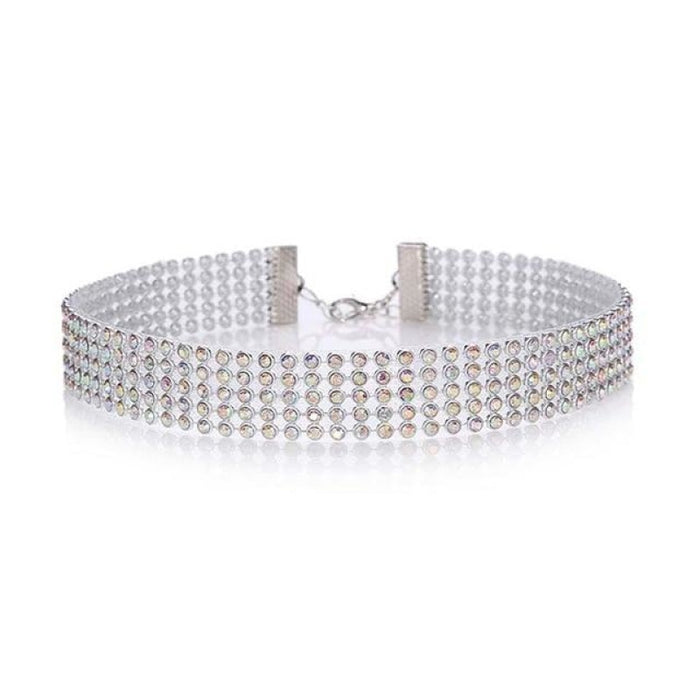 Fashion Full Crystal Short Wedding Necklaces | Bridelily - 16mm multicolor - necklaces
