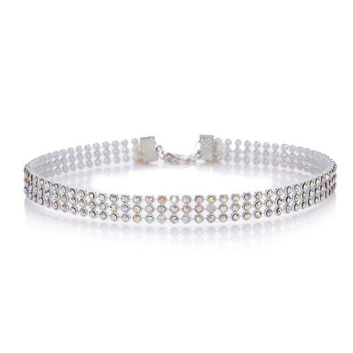 Fashion Full Crystal Short Wedding Necklaces | Bridelily - 10mm multicolor - necklaces