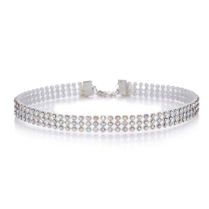 Fashion Full Crystal Short Wedding Necklaces | Bridelily - 10mm multicolor - necklaces