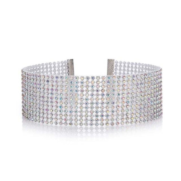 Fashion Full Crystal Short Wedding Necklaces | Bridelily - 38mm multicolor - necklaces