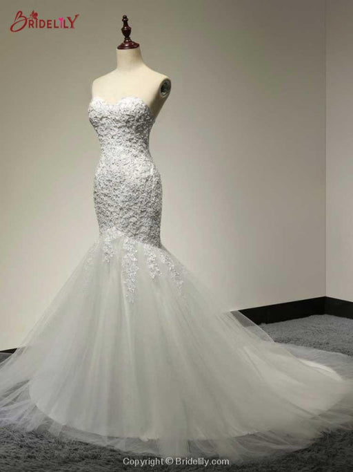Fashion Sweetheart Mermaid Tulle Wedding Dresses - wedding dresses