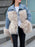 Faux Fur Coats For Women Blue Turndown Collar Long Sleeves Winter Coat
