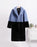 Faux Fur Coats For Women Turndown Collar Long Sleeves Casual Two Tone Stretch V Neck White Long Coat - dusty blue+black / S - Faux Fur Coat