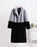Faux Fur Coats For Women Turndown Collar Long Sleeves Casual Two Tone Stretch V Neck White Long Coat - Faux Fur Coat