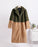 Faux Fur Coats For Women Turndown Collar Long Sleeves Casual Two Tone Stretch V Neck White Long Coat - armygreen+camel / S - Faux Fur Coat