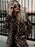 Faux Fur Coats Leopard Long Sleeves Leopard Print Oversized Winter Coat