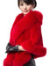 Faux Fur Jacket Women White  Winter Wrap Shawl Poncho Cape Coat