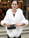 Faux Fur Jacket Women White  Winter Wrap Shawl Poncho Cape Coat