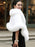 Faux Fur Jacket Women White  Winter Wrap Shawl Poncho Cape Coat