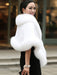 Faux Fur Jacket Women White  Winter Wrap Shawl Poncho Cape Coat