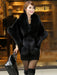 Faux Fur Jacket Women White  Winter Wrap Shawl Poncho Cape Coat