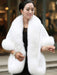 Faux Fur Jacket Women White  Winter Wrap Shawl Poncho Cape Coat