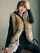 Faux Fur Vest Women Camel Coat Sleeveless Faux Fur Jacket