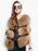 Faux Fur Vest Women Camel Coat Sleeveless Faux Fur Jacket