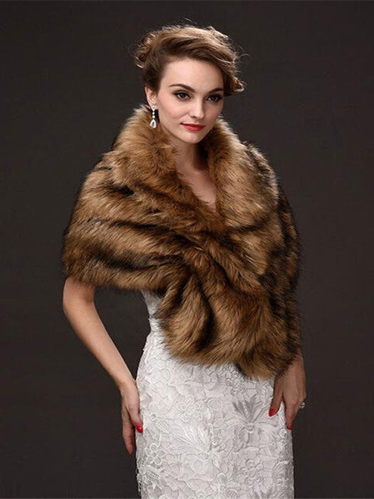 Faux Fur Wrap Women Faux Fur Shawl Wedding Wraps — Bridelily
