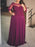 Floor-Length 1/2 Sleeves With Applique Chiffon Plus Size Dresses - Prom Dresses