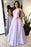 Floor-Length Sleeveless Lilac Prom Dress A Line Long Evening Dresses - Prom Dresses