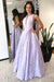 Floor-Length Sleeveless Lilac Prom Dress A Line Long Evening Dresses - Prom Dresses