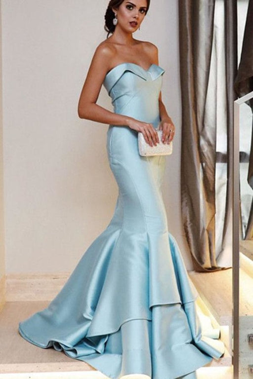 Floor Length Strapless Mermaid Evening Sexy Unique Long Prom Dress - Prom Dresses