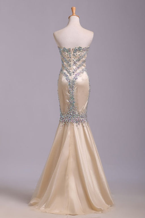 Floor Length Sweetheart Sequined Mermaid Prom Evening Dress - Prom Dresses