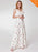 Floral V-neck Ruffles A-Line Bridesmaid Dresses - White / 4 / United States - bridesmaid dresses