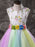 Flower Girl Dresses Jewel Neck Tulle Sleeveless Knee Length Iridescent Flora Sash Princess Silhouette Embroidered Kids Social Party Dresses