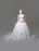 Flowers Quinceanera Dresses White Luxury Off The Shoulder Rhinestones Beading Short Sleeve Women's Pageant Dresses With Train