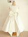 Flower Girl Dresses Jewel Neck Short Sleeves Bows Formal Kids Party Dresses